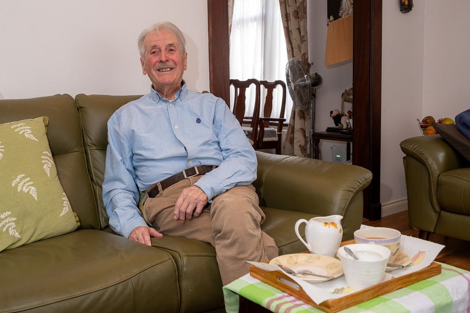 Harry McFadden in his living room in Kilmacanogue. Photo: Leigh Anderson